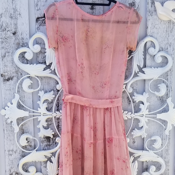 DOEN like vintage Pink Silk Sheer Dress - Picture 7 of 16